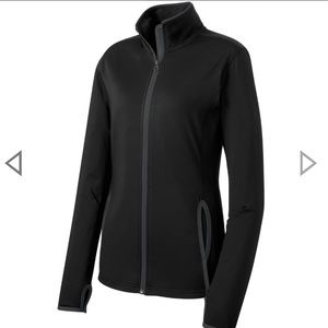 Sport-Tek black jacket with charcoal gray trim